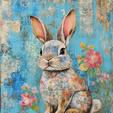 Easter Rabbit Sign, DCO-13292, Sign For Wreath, 10x10